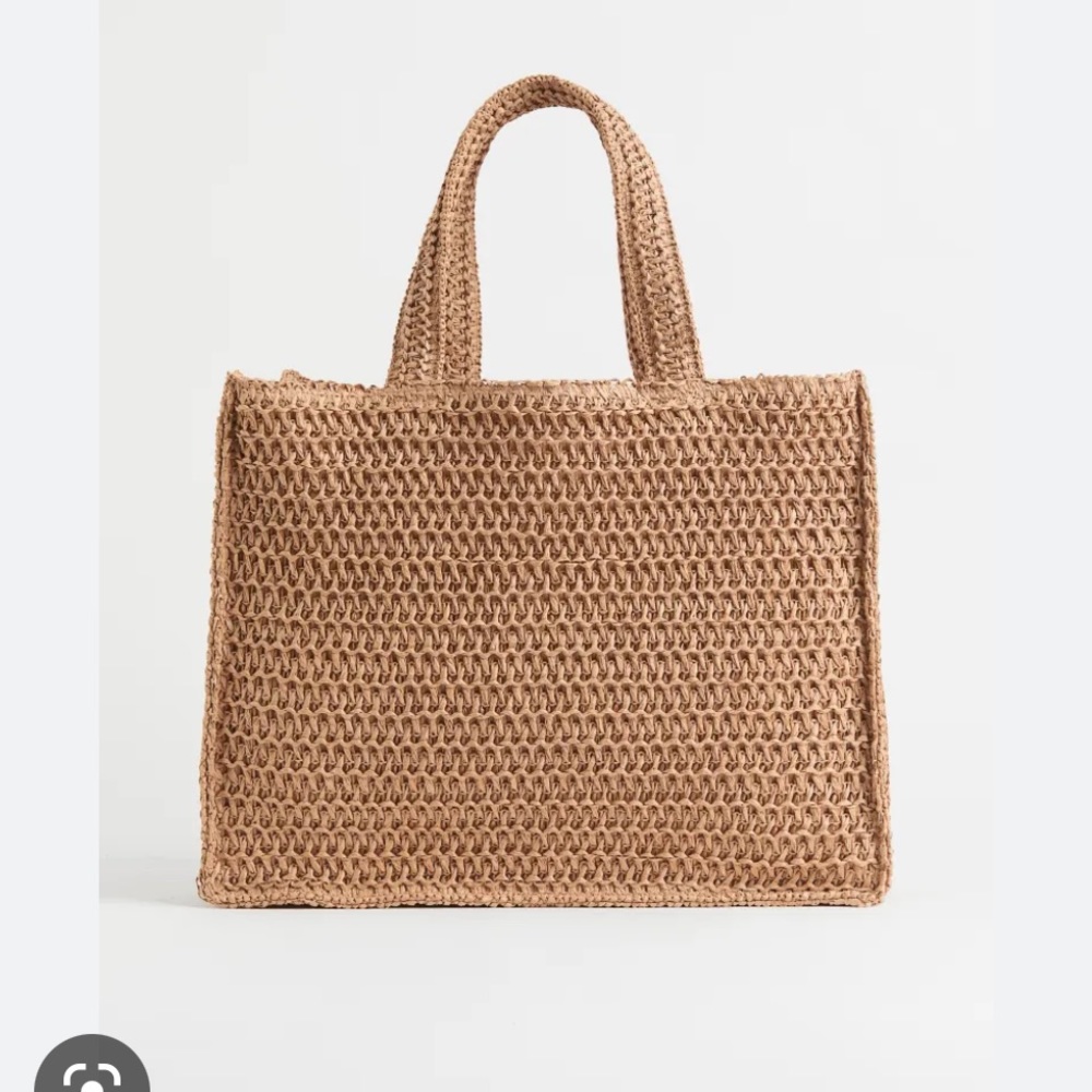 H&M straw shopper tote